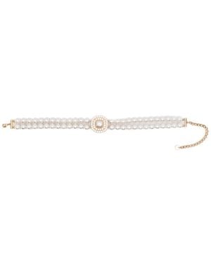 Self-Portrait Crystal-Embellished Necklace - White