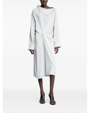 Studio Nicholson Leat High-Neck Draped Dress - White