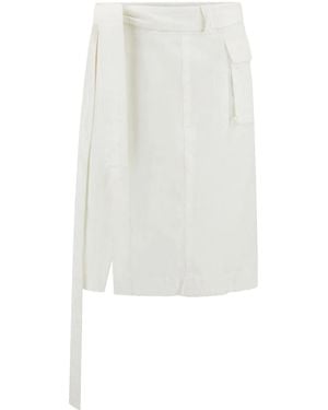 Ferragamo Wrap Midi Skirt - White