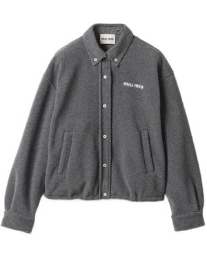 Miu Miu Fleece Blouson Jacket - Gray