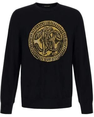 Roberto Cavalli Pullover mit Logo - Blau