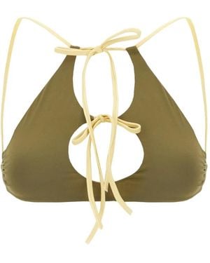 MAISON ANANA Reversible Cut-Out Bikini Top - Metallic