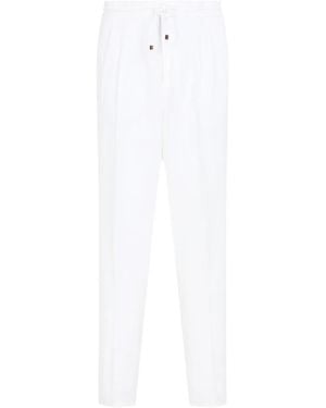 Brunello Cucinelli Tapered-Leg Trousers - White