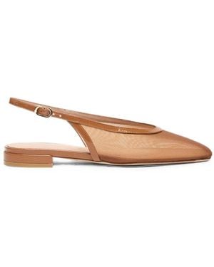 Stuart Weitzman Mesh Slingback Ballet Flats - Natural