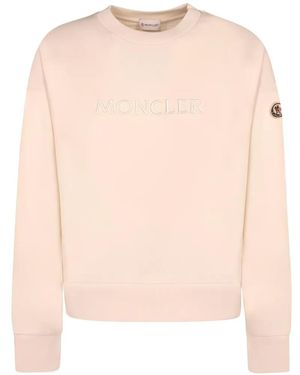 Moncler Sweat À Logo Brodé - Pink