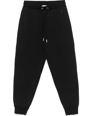 Ami Paris Ami De Coeur-Motif Track Trousers - Black