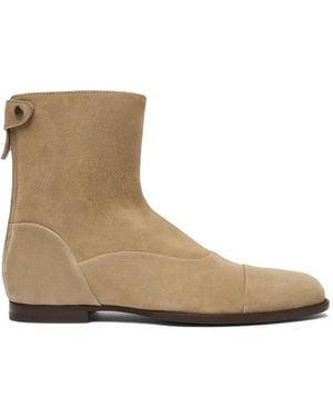 SCAROSSO Wildlederstiefel Mit Reißverschluss Hinten - Braun