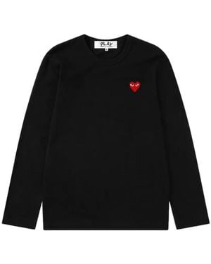 Comme des Garçons Heart Patch Long-Sleeve T-Shirt - Black