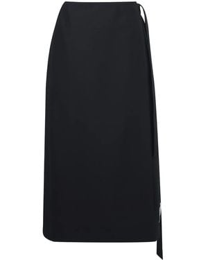 Ports 1961 Wool-Silk Midi Skirt - Black