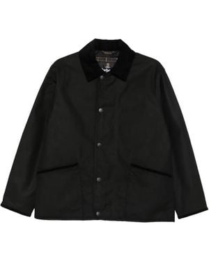 Barbour Liddesdale Corduroy-Collar Waxed Jacket - Black