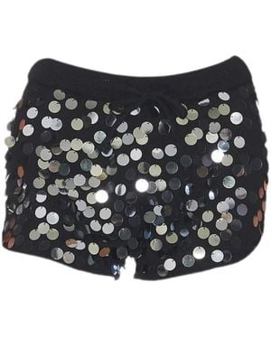 Leslie Amon Pantalones Cortos Scorpio Con Lentejuelas - Negro