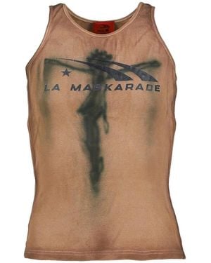 La Maskarade Top Con Logo Estampado - Marrón