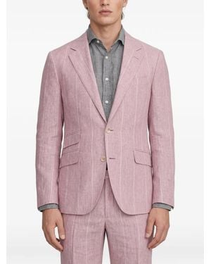 Brunello Cucinelli Pinstripe Linen Suit - Pink