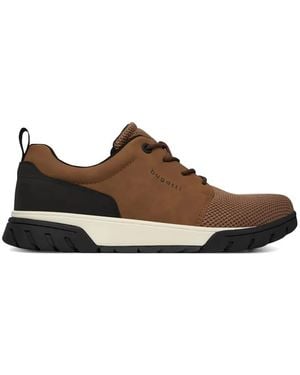 Bugatti Mesh Paneled Lace-Up Sneakers - Brown