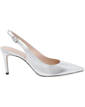 Stuart Weitzman Power 75 buckle slingback pumps - Weiß