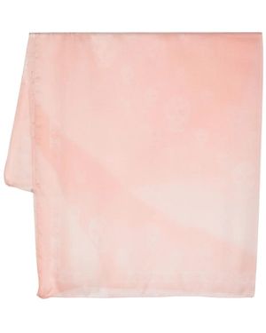 McQueen スカルプリント シルクスカーフ - ピンク