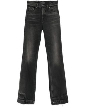 Haikure Distressed-Effect Raw-Cut Jeans - Black