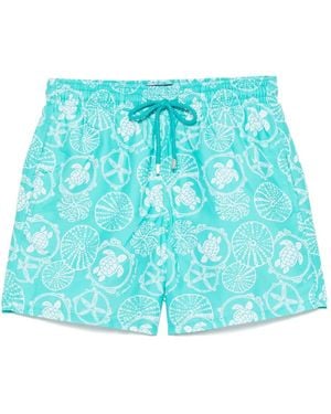 Vilebrequin Graphic-Print Swim Shorts - Blue