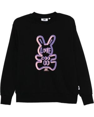 Chocoolate Embossed-Graphic Cotton Sweatshirt - Black