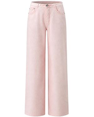 Still Here Drawstring-Waist Wide-Leg Jeans - Pink