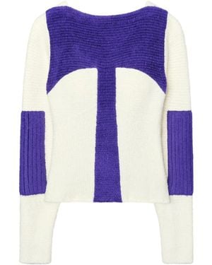 Tory Burch Gerippter Pullover - Blau