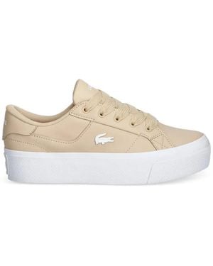 Lacoste Baskets Plateforme À Plaque Logo - White