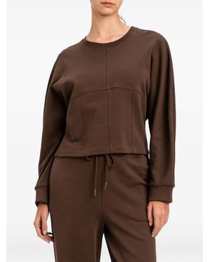 Twinset Bustier-Style Cropped Sweatshirt - Brown
