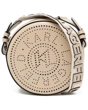 Karl Lagerfeld Kcircle Round Cb Perforated Mini Bag - Mettallic