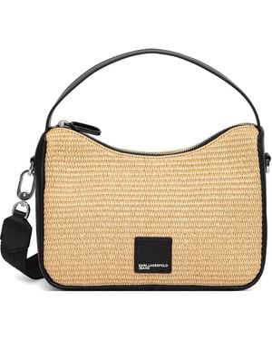 KARL LAGERFELD Woven Satchel Bag - Metallic