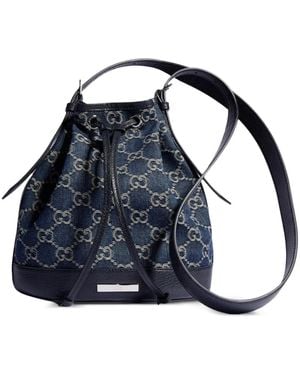 Gucci Kleine Venice Gg Supreme Beuteltasche - Blau