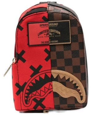 Sprayground Divide & Conquer Check-Print Backpack - Red