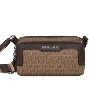 Michael Kors Hudson Signature Messenger Bag - Brown