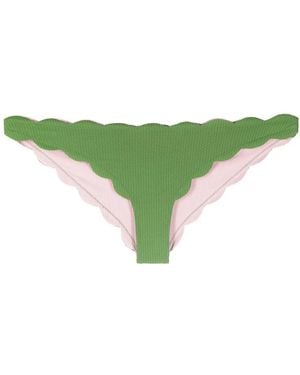 Marysia Swim Scallop-Edge Bikini Bottoms - Green
