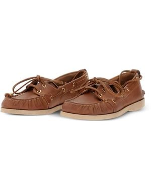 Golden Goose Leather Lace-Up Loafers - Brown