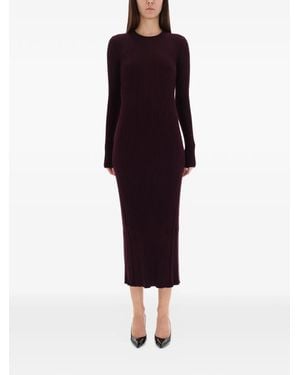 Helmut Lang Ribbed Midi Dress - Purple