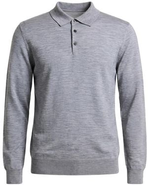 Peserico Virgin Wool Polo Shirt - Blue