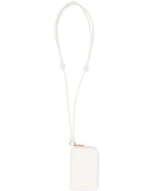 Jil Sander Zip-Up Leather Purse - White