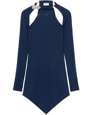 Off-White c/o Virgil Abloh Tie Asymmetrical Dress - Blue