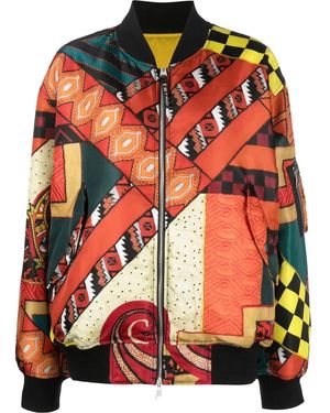 Etro Bomber Con Design Patchwork Reversibile - Arancione