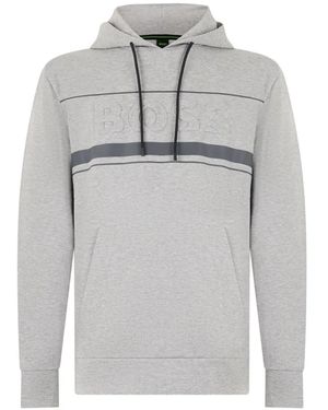 BOSS Logo-Emed Hoodie - Grey