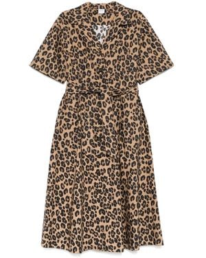 Aspesi Midikleid Mit Leoparden-Print - Braun