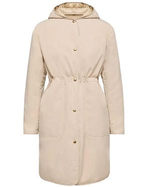 Moncler Thymlong Reversible Hooded Coat - Natural