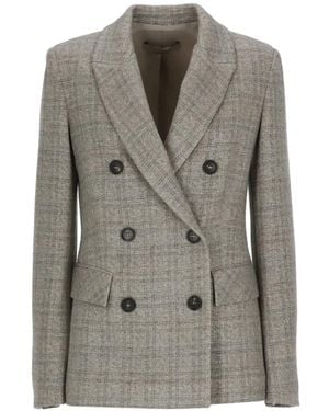 D.exterior Blazer A Cuadros - Gris