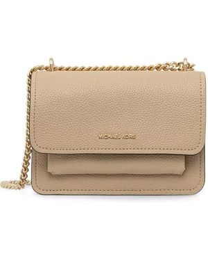 MICHAEL Michael Kors Grained Leather Shoulder Bag - Natural