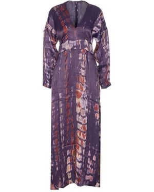 Yavi Shellu Kleid mit V-Ausschnitt - Lila