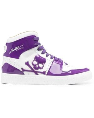 Philipp Plein Skull Lace-Up Trainers - Purple