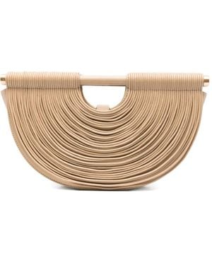 Cult Gaia Lou Pleated Half-Moon Tote Bag - Natural