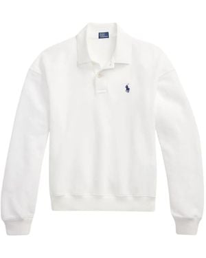 Polo Ralph Lauren Long-Sleeves Logo-Detail Polo Shirt - White