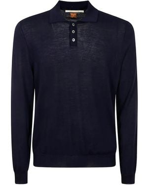 Alpha Industries Long-sleeve Button Polo Shirt - Blue