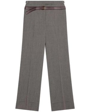 Prada Pantaloni A Gamba Ampia Con Cintura - Grigio